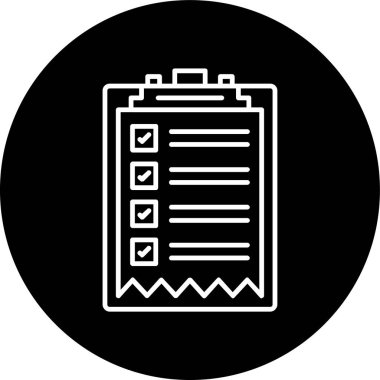 Shopping List Line inverted circle. Vector Illustration For Web Use