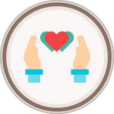 Charity Flat çıkartması. Web Kullanımı için Vektör İllüstrasyonu