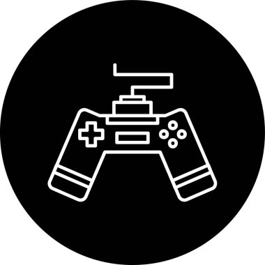 Game Pad Line inverted circle. Vector Illustration For Web Use