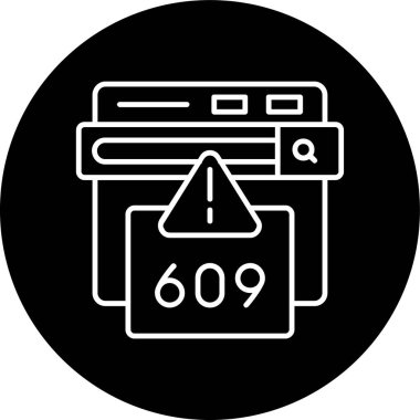 609 Hata Hatası ters çevrilmiş çember. Web Kullanımı için Vektör İllüstrasyonu