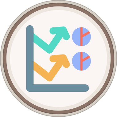 Graph Düz çıkartması. Web Kullanımı için Vektör İllüstrasyonu