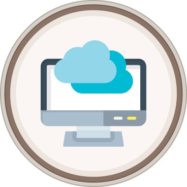 Cloud Flat sticker. Vector Illustration For Web Use