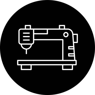 Sewing Machine Line inverted circle. Vector Illustration For Web Use