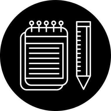 Not defteri ters çevrilmiş daire. Web Kullanımı için Vektör İllüstrasyonu