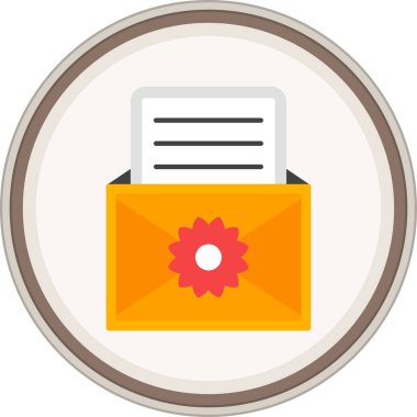 Düz e-posta etiketi. Web Kullanımı için Vektör İllüstrasyonu