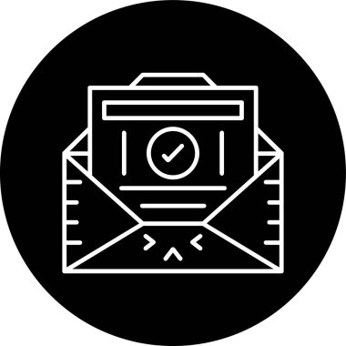 Sent Line inverted circle. Vector Illustration For Web Use