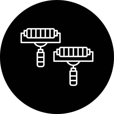 Paint Roller Line inverted circle. Vector Illustration For Web Use