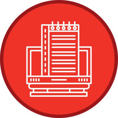 Desktop Computer Line multi circle. Vector Illustration For Web Use