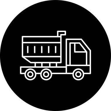 Çöp Kamyonu Hattı ters dönmüş daire. Web Kullanımı için Vektör İllüstrasyonu