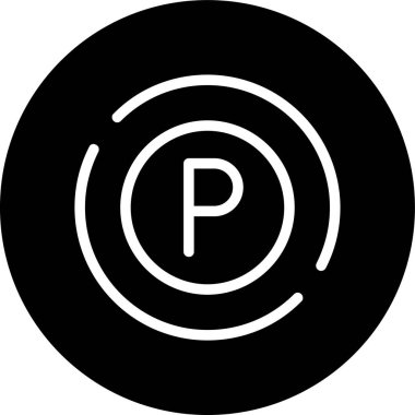 P Hattı ters çevrilmiş daire. Web Kullanımı için Vektör İllüstrasyonu