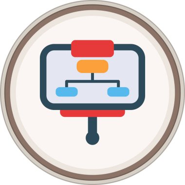 Presentation Flat sticker. Vector Illustration For Web Use