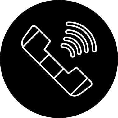 Phone Call Line inverted circle. Vector Illustration For Web Use