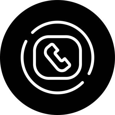 Kare telefon hattı ters çevrilmiş daire. Web Kullanımı için Vektör İllüstrasyonu