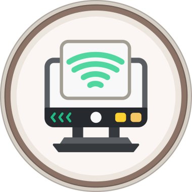 Wifi Flat sticker. Vector Illustration For Web Use