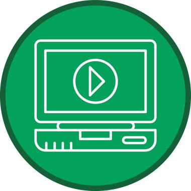 Laptop hattı çoklu daire. Web Kullanımı için Vektör İllüstrasyonu