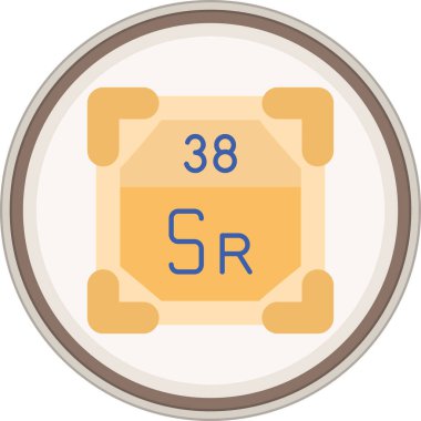 Stronsiyum Düz çıkartma. Web Kullanımı için Vektör İllüstrasyonu