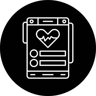 Health App Line inverted circle. Vector Illustration For Web Use
