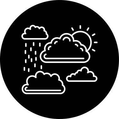 Bulutlu Hat ters dönmüş daire. Web Kullanımı için Vektör İllüstrasyonu