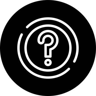 Soru kare çizgi ters çevrilmiş daire. Web Kullanımı için Vektör İllüstrasyonu