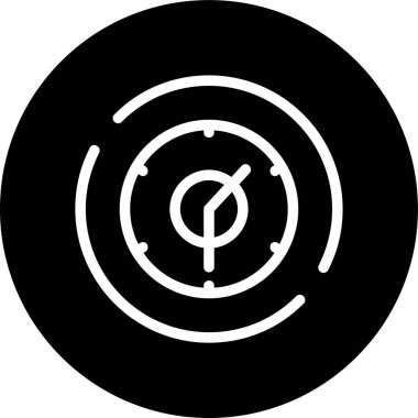 Clock-two-thirty Line inverted circle. Vector Illustration For Web Use