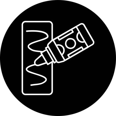 Süper yapıştırıcı çizgisi ters çevrilmiş daire. Web Kullanımı için Vektör İllüstrasyonu