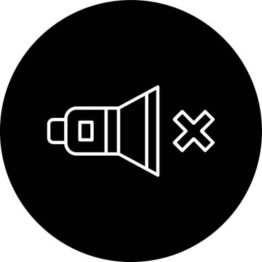 Mute Line inverted circle. Vector Illustration For Web Use