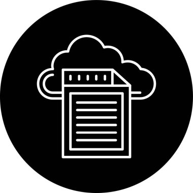 Cloud Data Line inverted circle. Vector Illustration For Web Use