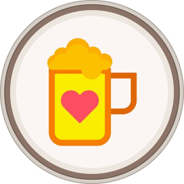 Bira fincanı etiketi. Web Kullanımı için Vektör İllüstrasyonu