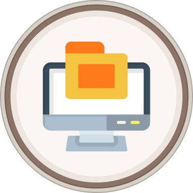 Folder Flat sticker. Vector Illustration For Web Use