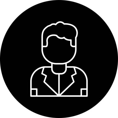 Man Line inverted circle. Vector Illustration For Web Use