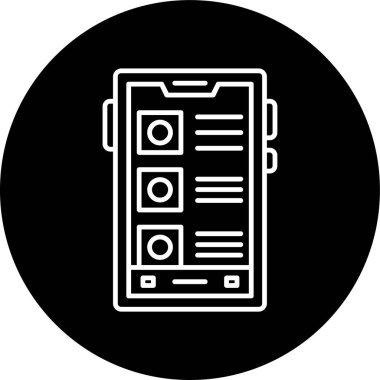 Smartphone Line inverted circle. Vector Illustration For Web Use