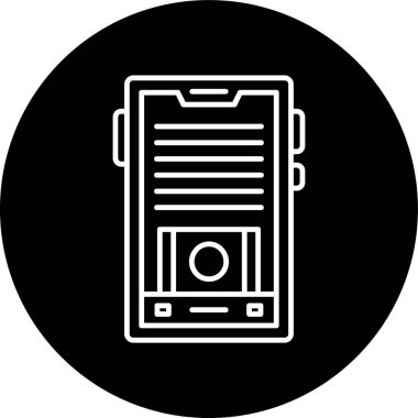 Smartphone Line inverted circle. Vector Illustration For Web Use