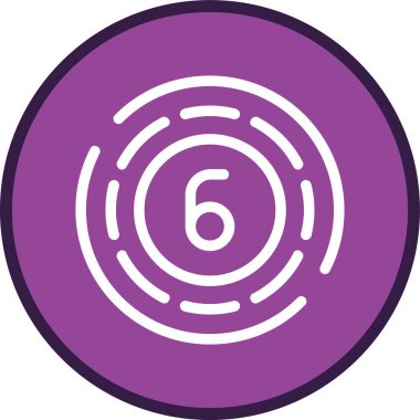 Daire-6 çizgisi çoklu daire. Web Kullanımı için Vektör İllüstrasyonu