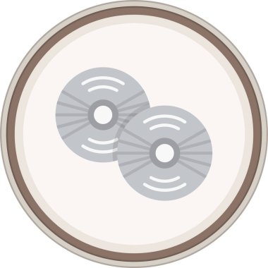 Küçük Disk Düz Etiketi. Web Kullanımı için Vektör İllüstrasyonu