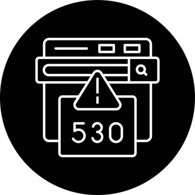 530 Hata Hatası ters çevrilmiş çember. Web Kullanımı için Vektör İllüstrasyonu