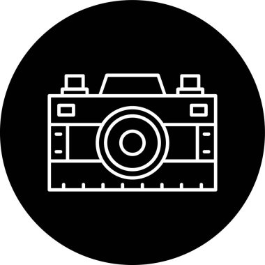 Camera Line inverted circle. Vector Illustration For Web Use