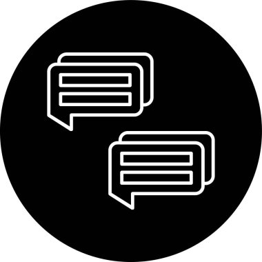 Chat Line inverted circle. Vector Illustration For Web Use