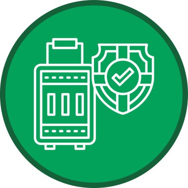 Bagaj Sigortası Hattı çoklu daire. Web Kullanımı için Vektör İllüstrasyonu