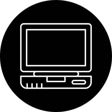 Laptop Line inverted circle. Vector Illustration For Web Use