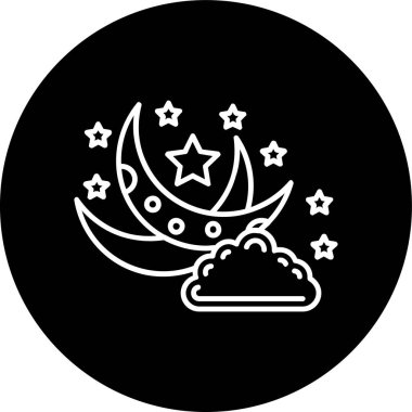 Ay Hattı ters dönmüş daire. Web Kullanımı için Vektör İllüstrasyonu