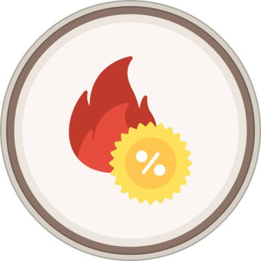 Sıcak İndirimli Flat etiketi. Web Kullanımı için Vektör İllüstrasyonu