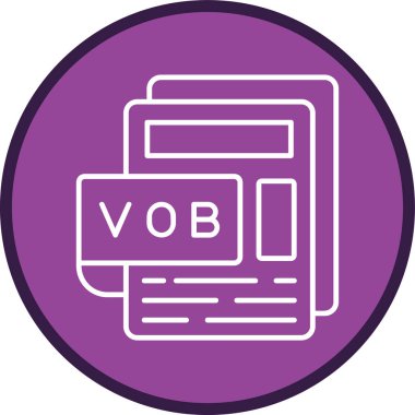 VOB Dosya Satırı çoklu çember. Web Kullanımı için Vektör İllüstrasyonu