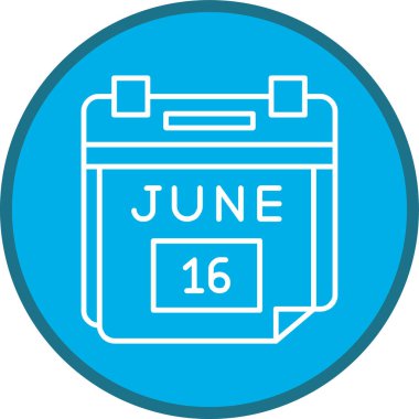 16 Haziran Tarih Çizgisi çok daireli. Web Kullanımı için Vektör İllüstrasyonu