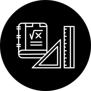 Matematik Çizgisi ters çevrilmiş çember. Web Kullanımı için Vektör İllüstrasyonu