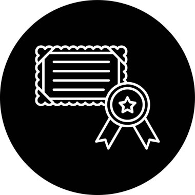 Certificate Line inverted circle. Vector Illustration For Web Use