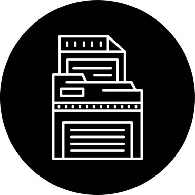 Document File Line inverted circle. Vector Illustration For Web Use