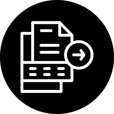 File-export Line inverted circle. Vector Illustration For Web Use