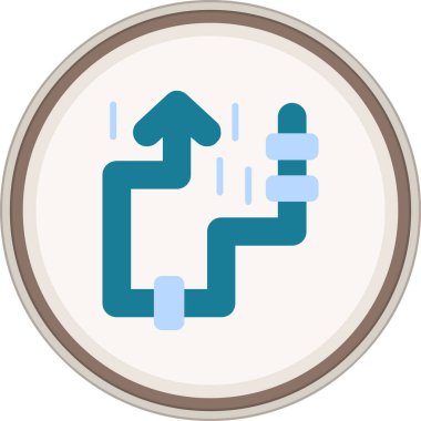 U Düz Çıkartma. Web Kullanımı için Vektör İllüstrasyonu