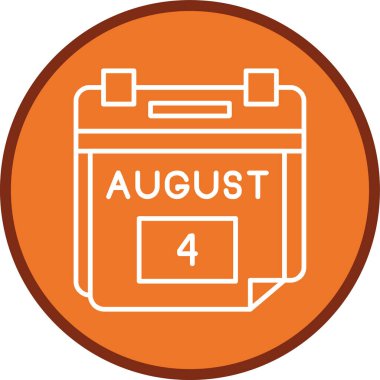 4 Ağustos Tarih Hattı çoklu daire. Web Kullanımı için Vektör İllüstrasyonu