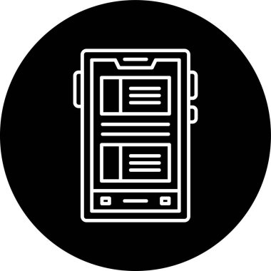 Smartphone Line inverted circle. Vector Illustration For Web Use